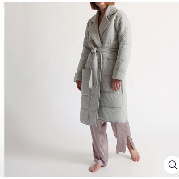 Skin Sonya Quilted Robe Heather Grey Sz 1 Small NWT $225 - Picture 1 of 13